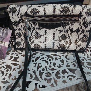 NWT Aimee Kestenberg Snakeprint Leather Crossbody Zip Me Up